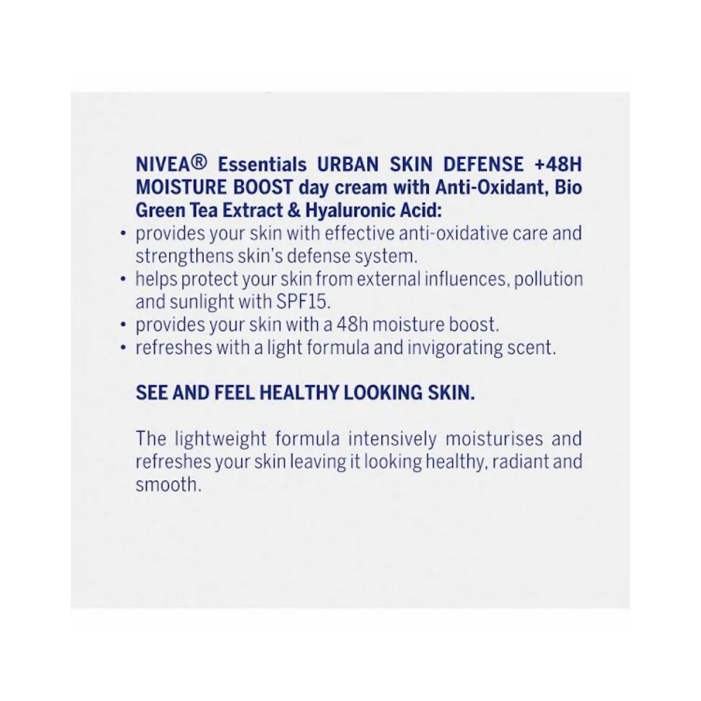 Nivea Essentials Urban Skin Defence Day Cream - 50ml - SPF15