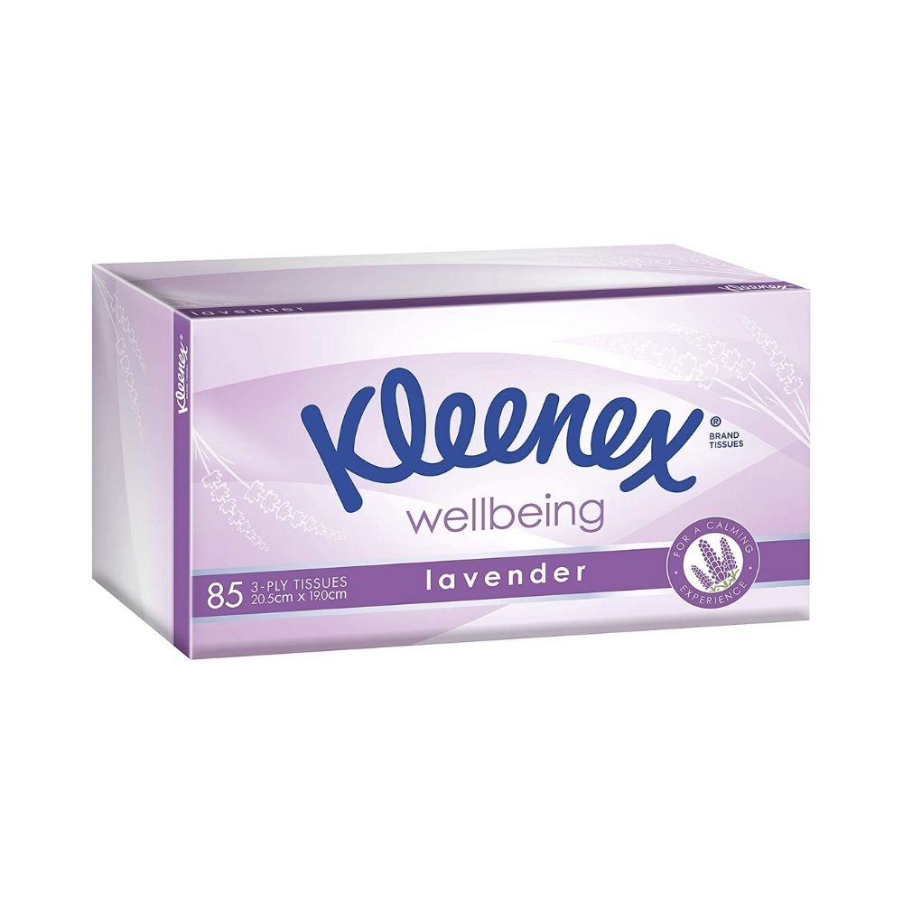 2 Pack x Kleenex Wellbeing Lavender Tissue Box 85pc