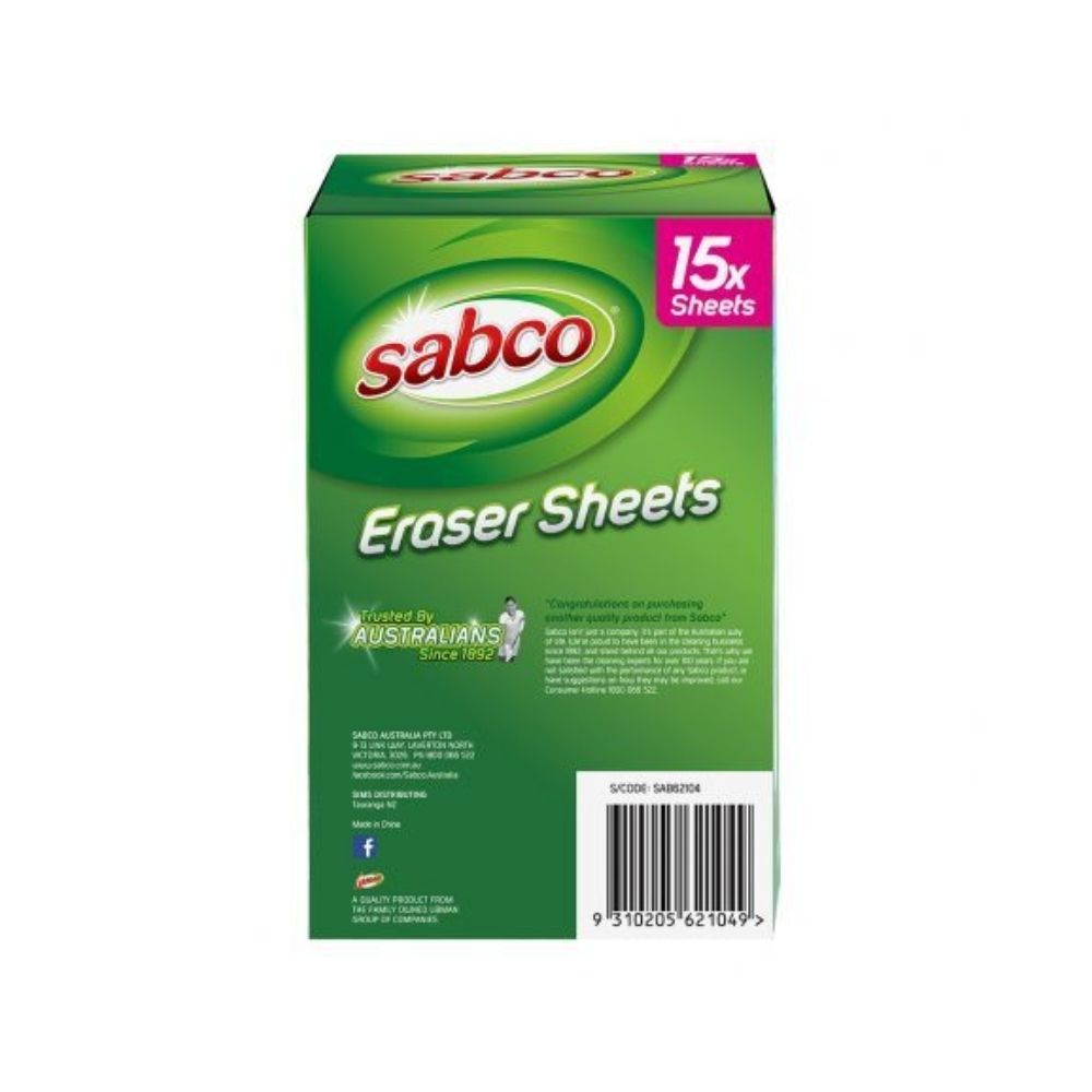 2 x Sabco Eraser Sheets - 15 Pack