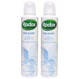 Radox 48Hr Antiperspirant Deodorant Body Spray Baby Powder 150g (2 Pack)