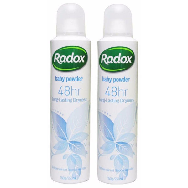 Radox 48Hr Antiperspirant Deodorant Body Spray Baby Powder 150g (2 Pac ...