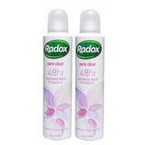 Radox Women 48Hr Antiperspirant Deodorant Body Spray Pure Clear 150g (2 Pack)
