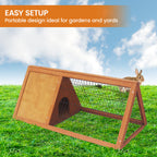 Little Buddies Wooden Triangle Rabbit Animal Hutch - 98cm