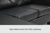 Sarantino Corner Sofa Lounge Couch with Chaise - Black