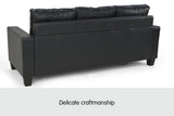 Sarantino Corner Sofa Lounge Couch with Chaise - Black