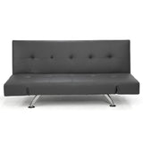 Sarantino 3 Seater Faux Leather Sofa Bed Lounge - Grey