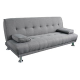 Sarantino 3 Seater Linen Sofa Bed Couch Lounge Futon - Light Grey