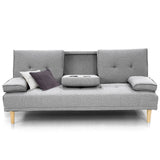 Sarantino Linen Fabric Sofa Bed Lounge - Light Grey