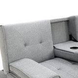 Sarantino Linen Fabric Sofa Bed Lounge - Light Grey