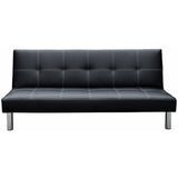 Sarantino 3 Seater Faux Leather Sofa Bed Couch - Black