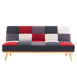 3 Seater Modular Linen Fabric Wood Sofa Bed Couch - Multi-colour