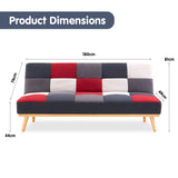 3 Seater Modular Linen Fabric Wood Sofa Bed Couch - Multi-colour