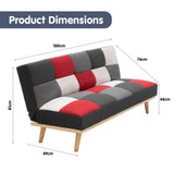 3 Seater Modular Linen Fabric Wood Sofa Bed Couch - Multi-colour