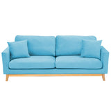 Sarantino 3 Seater Faux Velvet Wooden Sofa Bed Couch Furniture - Blue