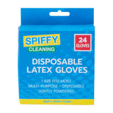 Spiffy Multipurpose Disposable Rubber Latex Gloves Lightly Powdered 24PK