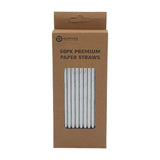 Eco Biodegradable Material Premium Paper Straws - 50PK