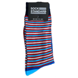 Sock Standard - Striped (Blue, Red & White)