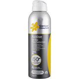 Cancer Council Active Oil Free Spray Sunscreen SPF 50+ Water Resistant Sun Block