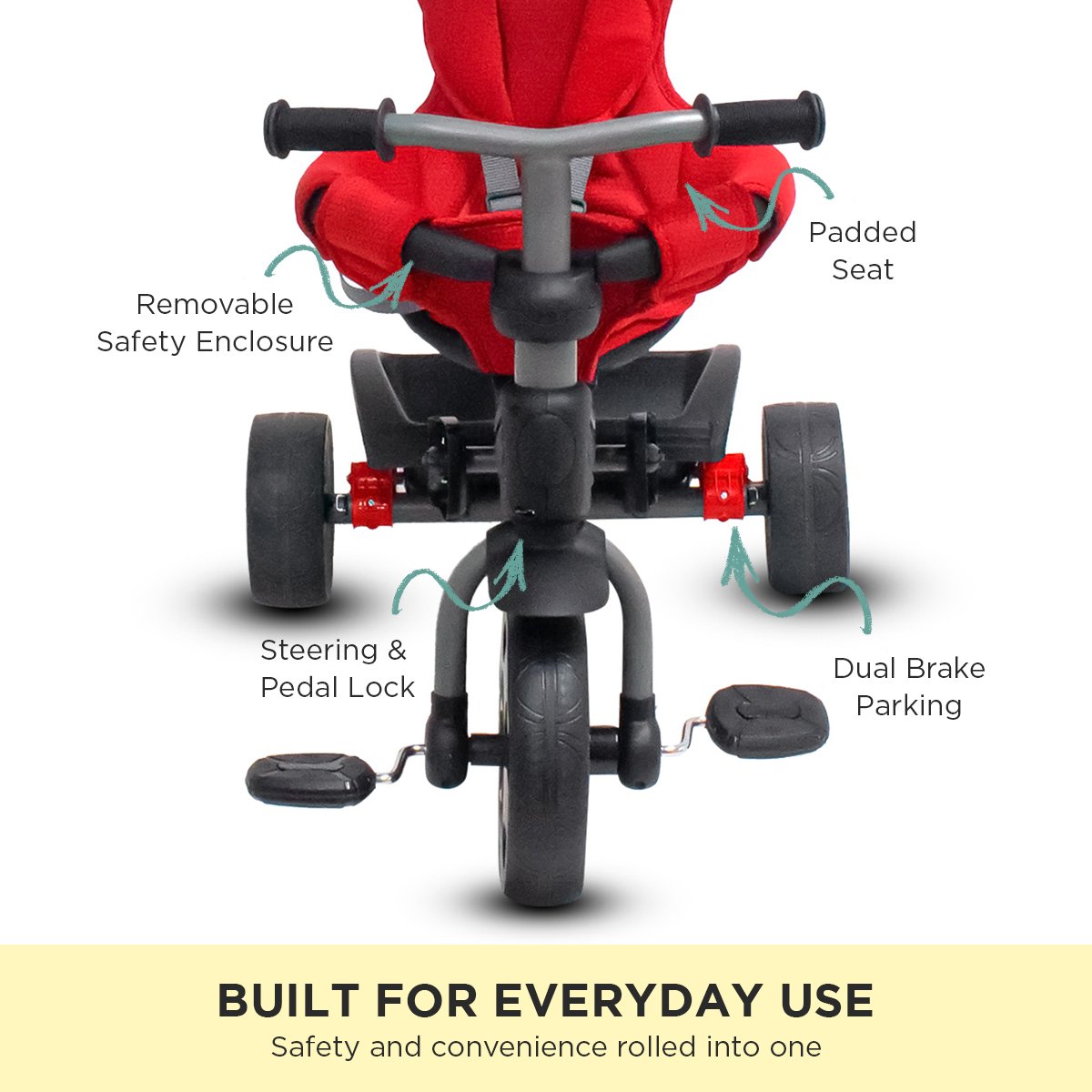 Veebee Explorer 3-Stage Kids Trike with Canopy - Red