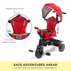 Veebee Explorer 3-Stage Kids Trike with Canopy - Red