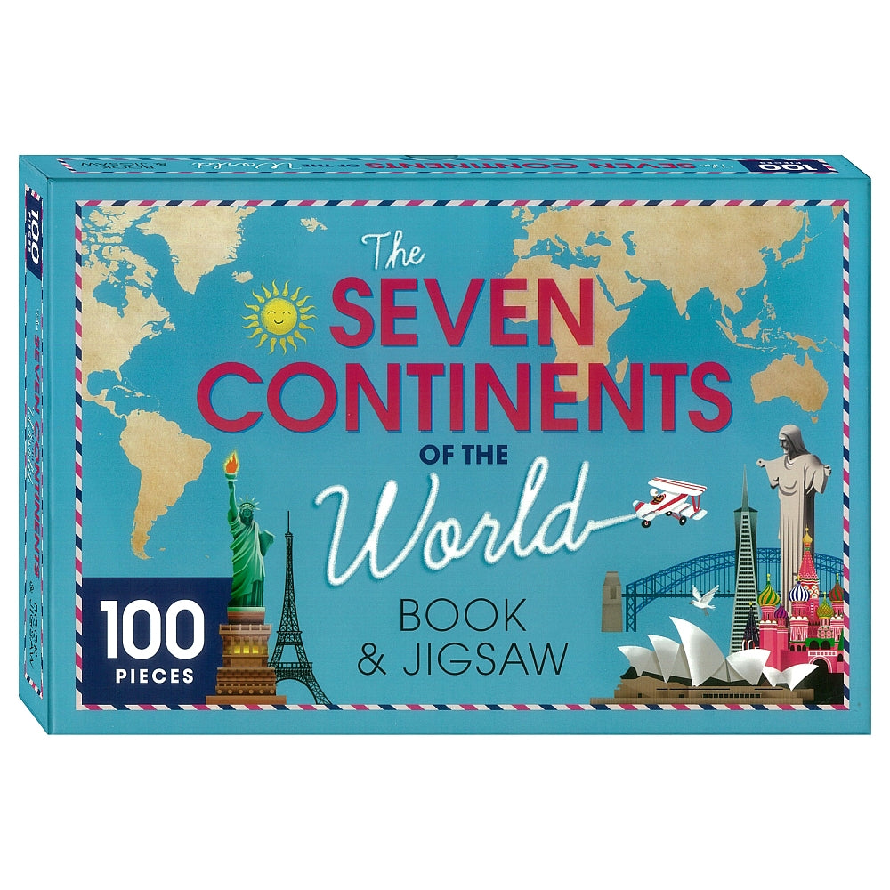 Seven Continents of the World Book and Jigsaw Puzzle