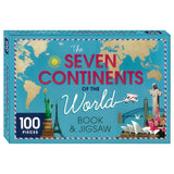 Seven Continents of the World Book and Jigsaw Puzzle