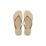 Havaianas Slim Sand Grey/Light Golden Thongs