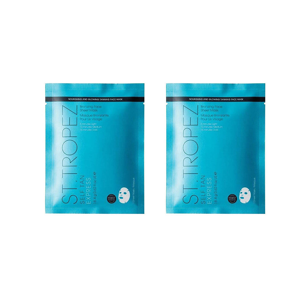 2 Pack x St. Tropez Bronzing Face Sheet Mask Self Tan Express Mask