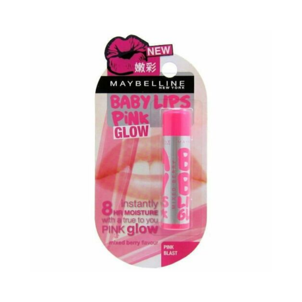 Maybelline Baby Lips Glow Lip Balm Mixed Berry Flavour - Pink Blast - 4.5g