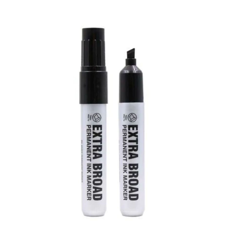 2 Pack x Jumbo Extra Broad Permanent Marker - Black