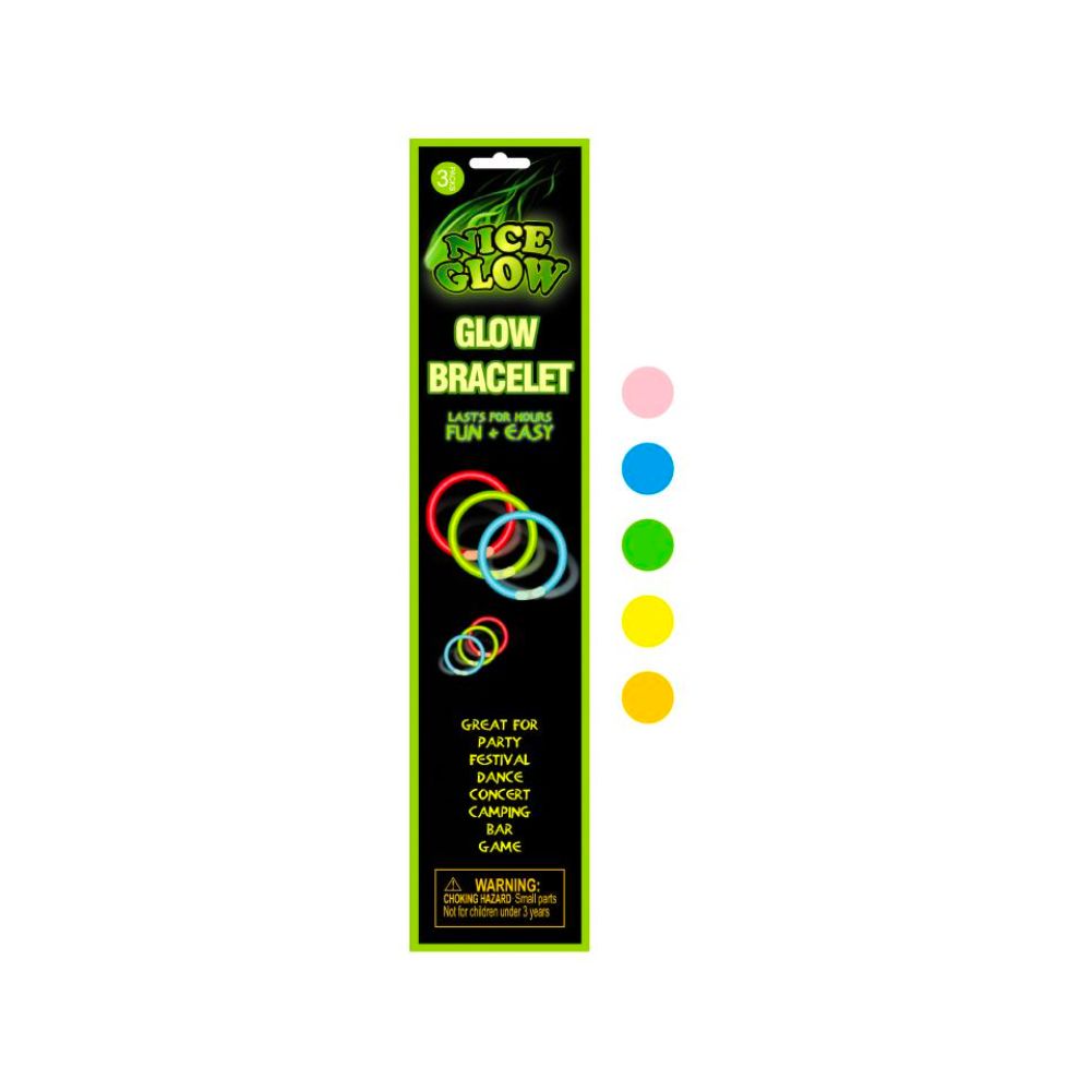 4 Pack x Glow Bracelets - 3pc - Assorted