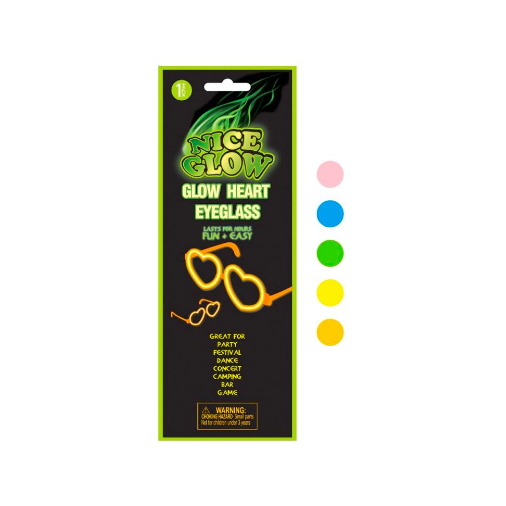 2 Pack x Glow Heart Eyeglasses - Assorted