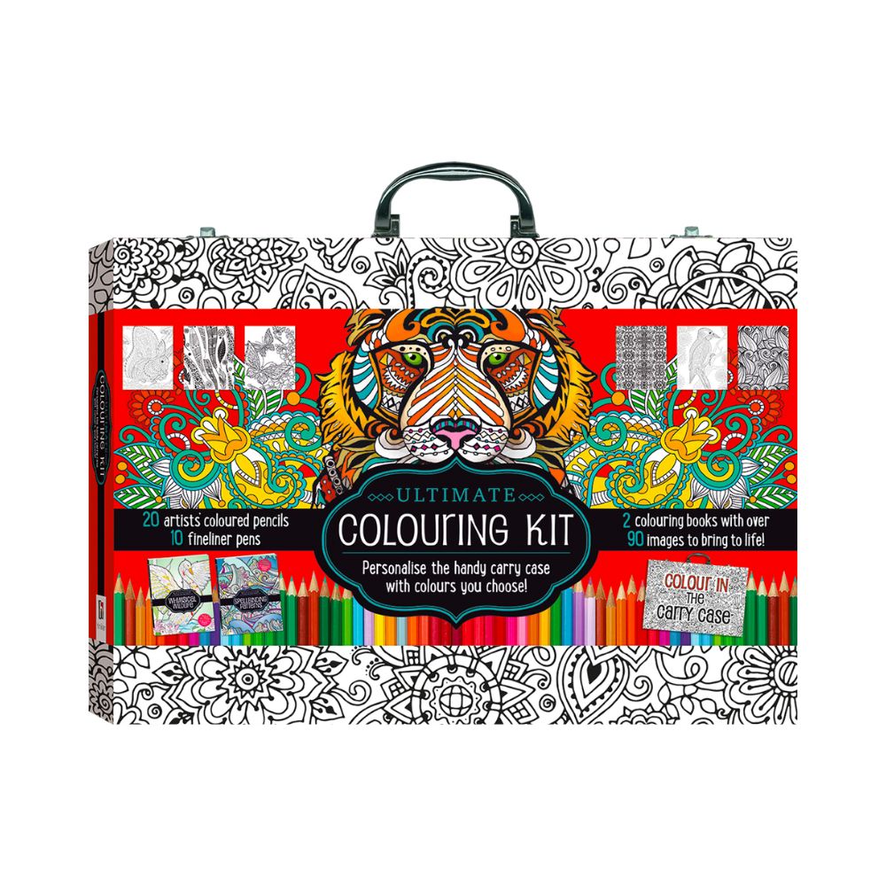 Hinkler Ultimate Colouring Kit and Carry Case: Animals and Patterns