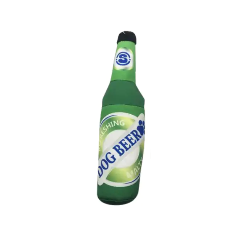 Fuzzy Friends Dog Toys Alcohol Bottle With Squeaker