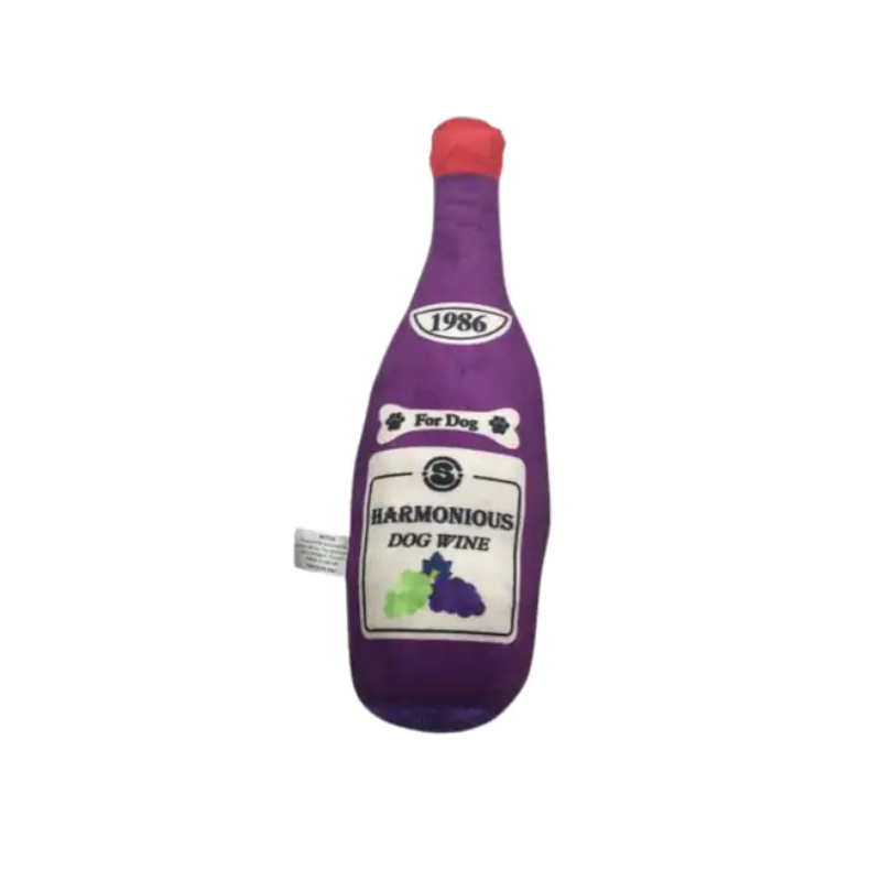 Fuzzy Friends Dog Toys Alcohol Bottle With Squeaker