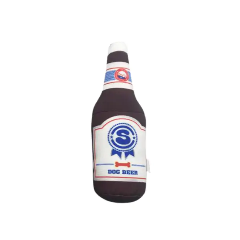 Fuzzy Friends Dog Toys Alcohol Bottle With Squeaker