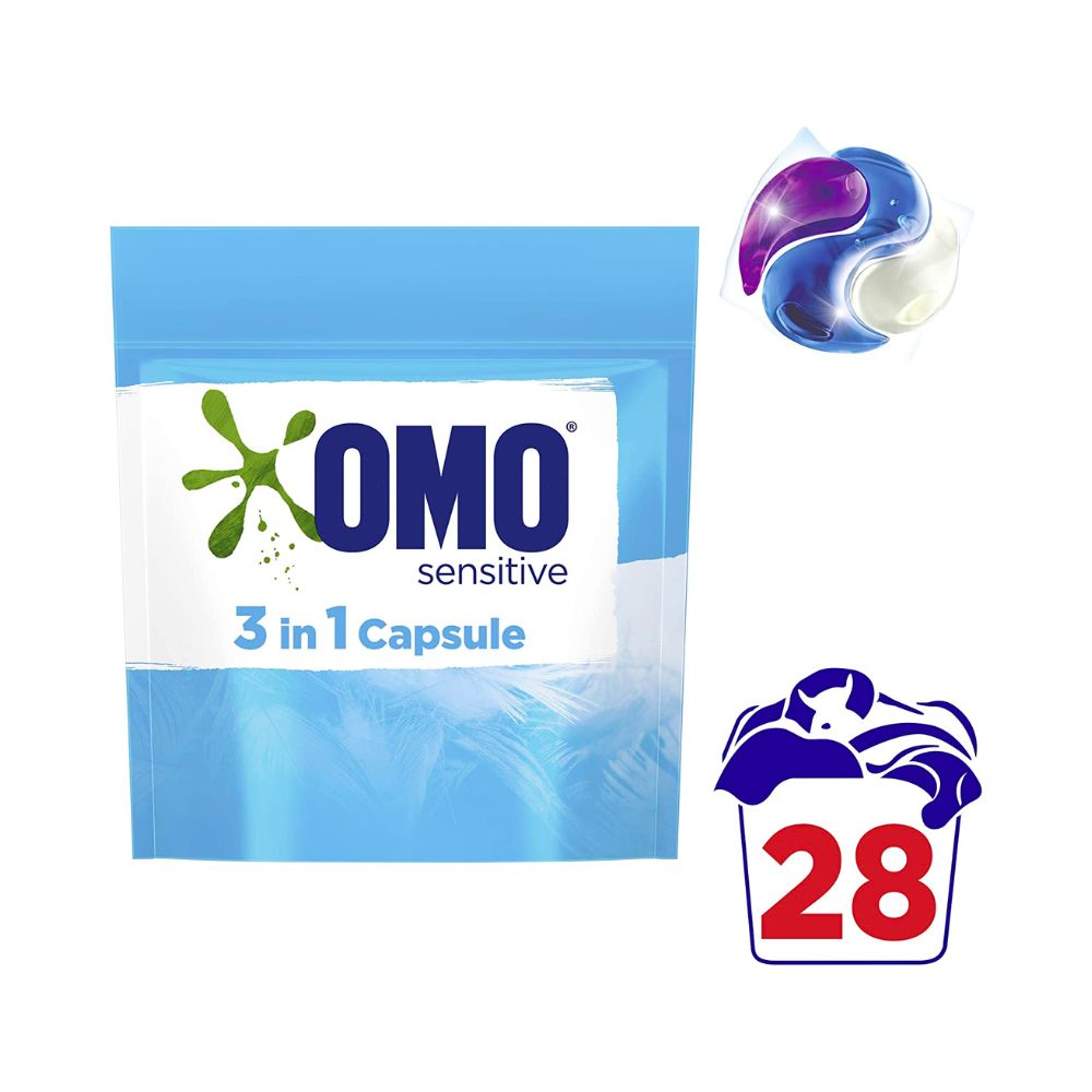 OMO Sensitive 3 in 1 Laundry Capsules - 28 Pack - 728g