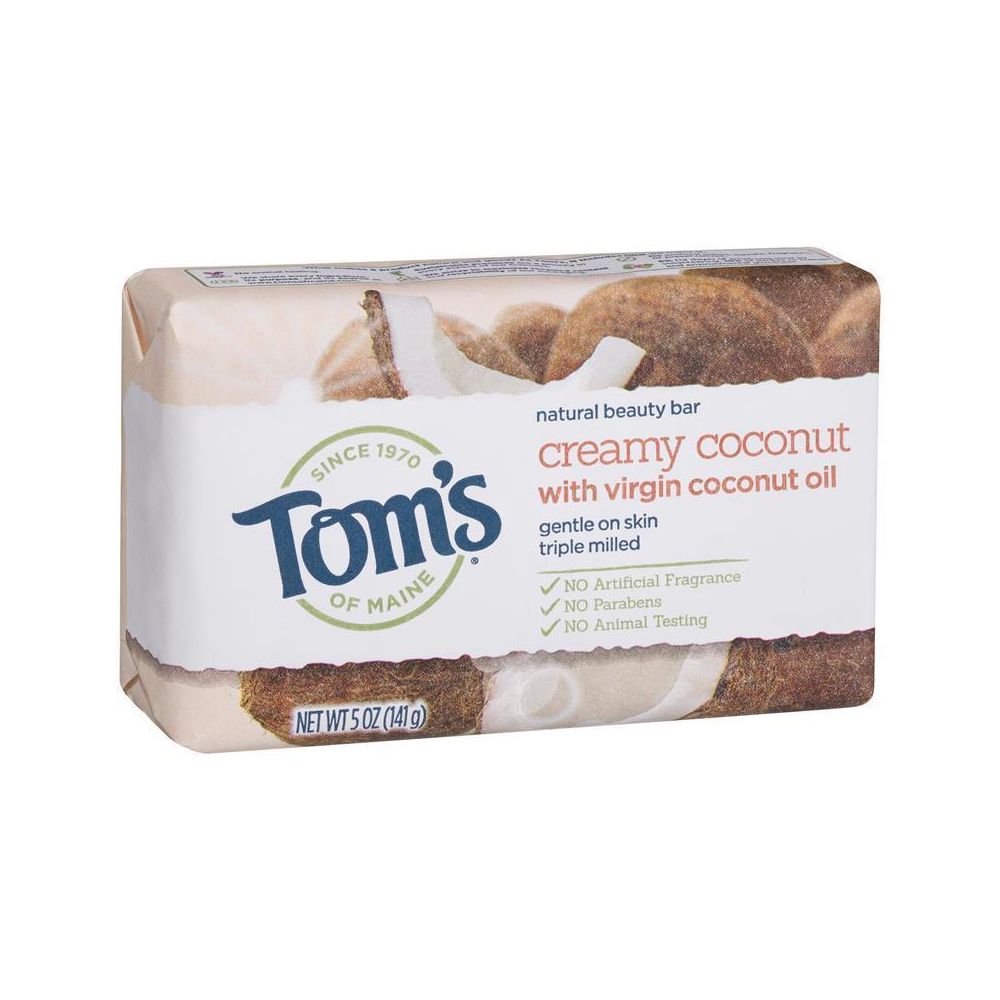 6 Pack x Tom's of Maine Natural Beauty Bar Creamy Coconut - 141g