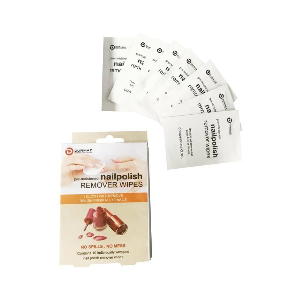 Pre Moistened Nail Polish Remover Wipes - 10 Pack