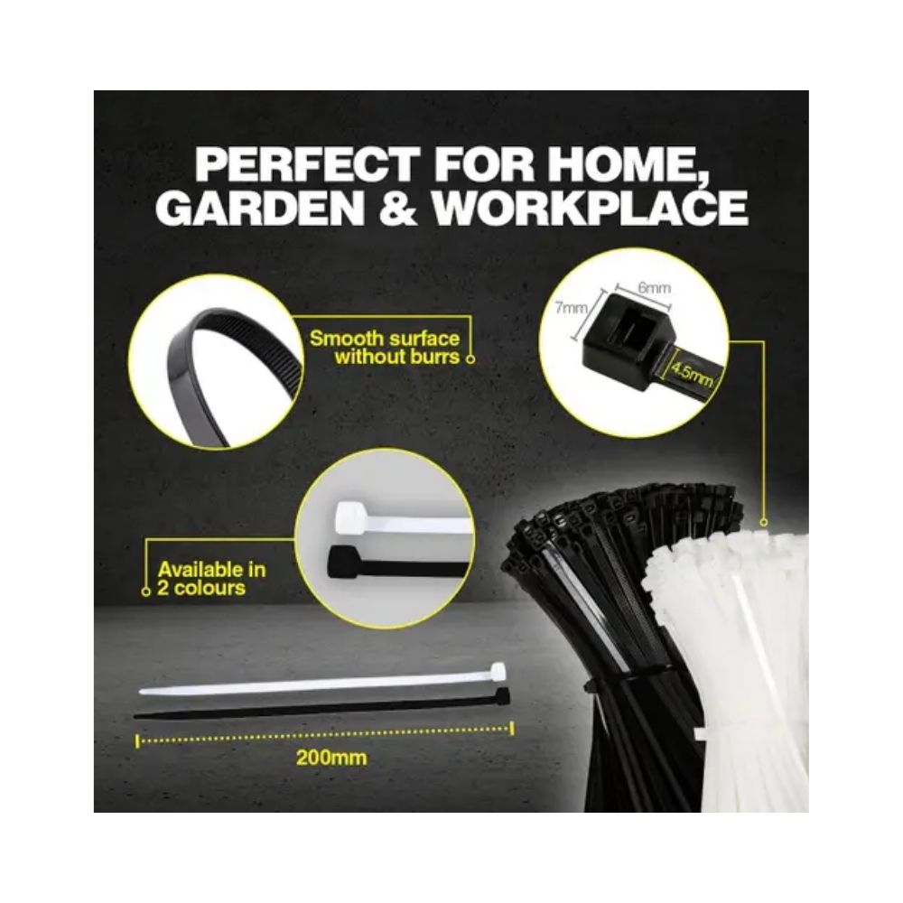 Cable Ties 4.5mm x 200mm - 50pcs