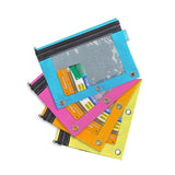 Bazic 3-ring Bright Colour Pencil Pouch with Mesh Window