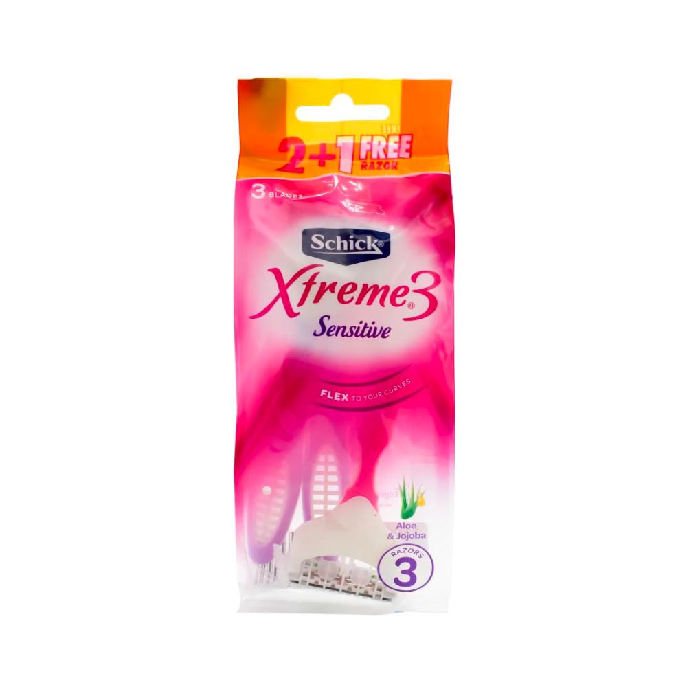 3 Pack x Schick Xtreme 3 Sensitive with Aloe & Jojoba 3pc