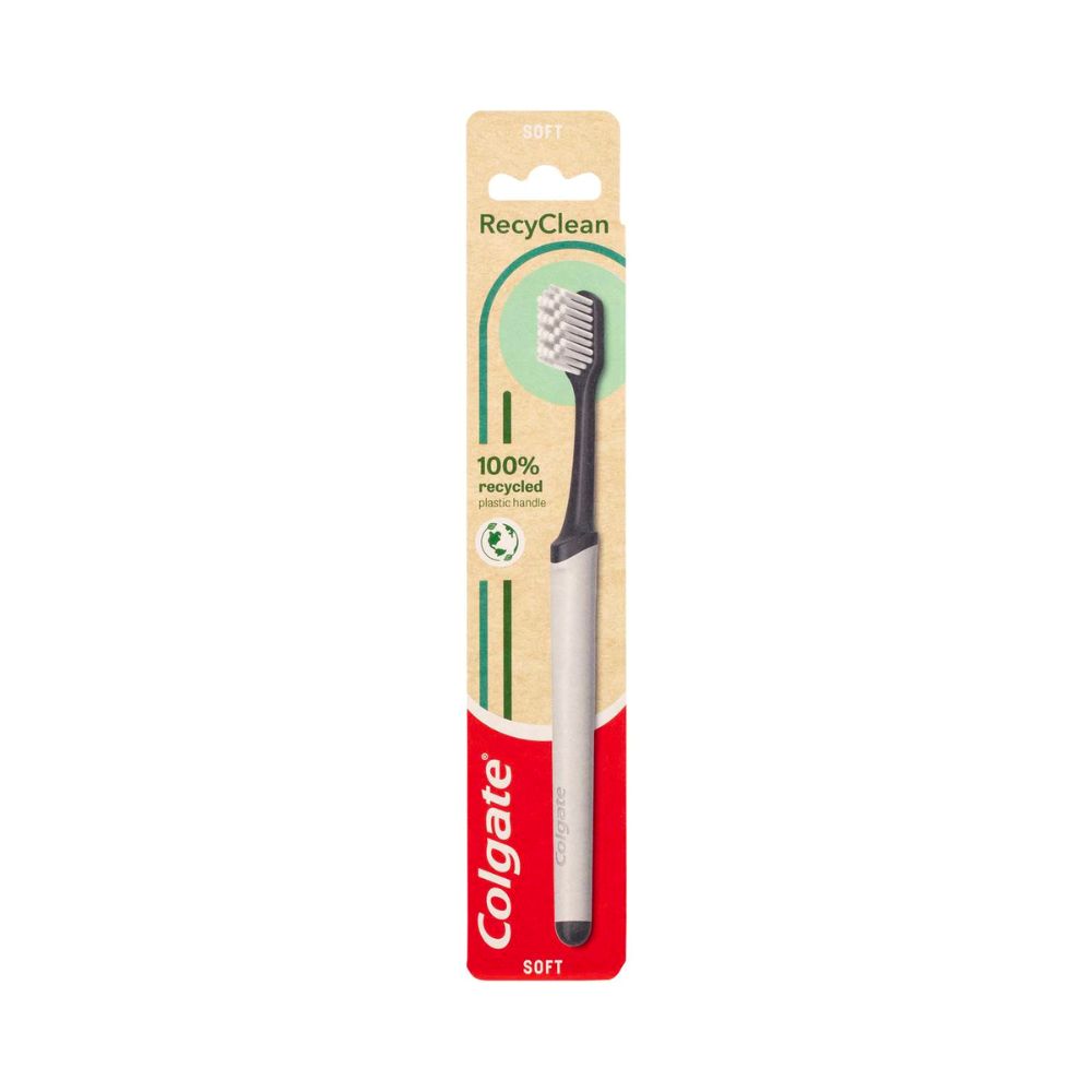2 Pack x Colgate Recyclean Toothbrush 100% Recycled Plastic Handle - Soft