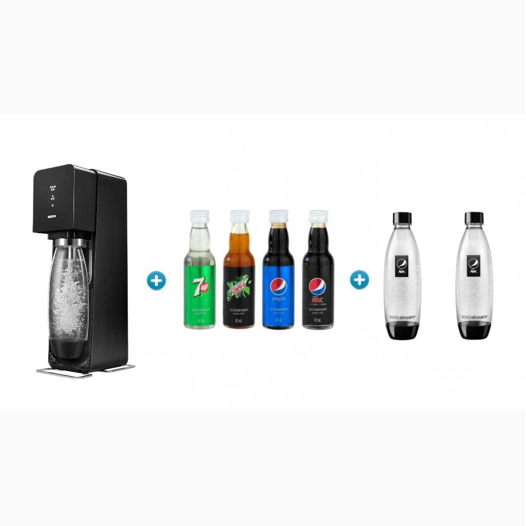 SodaStream Source Element (Black) With Pepsi Tasting Pack And 2 Extra Pepsi Bottles