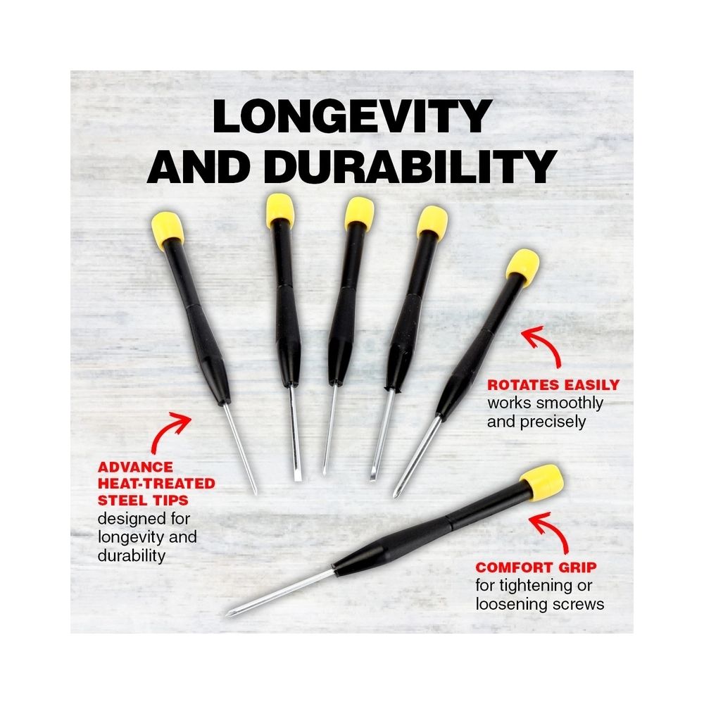 Handy Hardware Screwdriver Set with Case - 6 Piece
