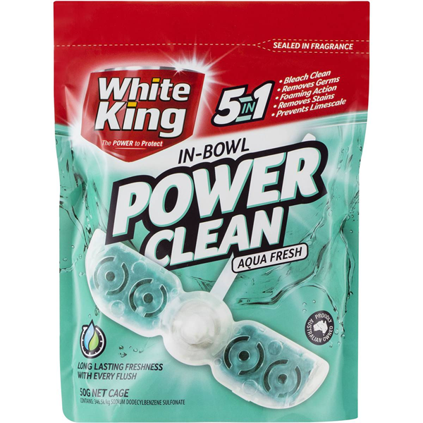 White King 5 In 1 In-bowl Power Hanger Aqua Fresh 50g