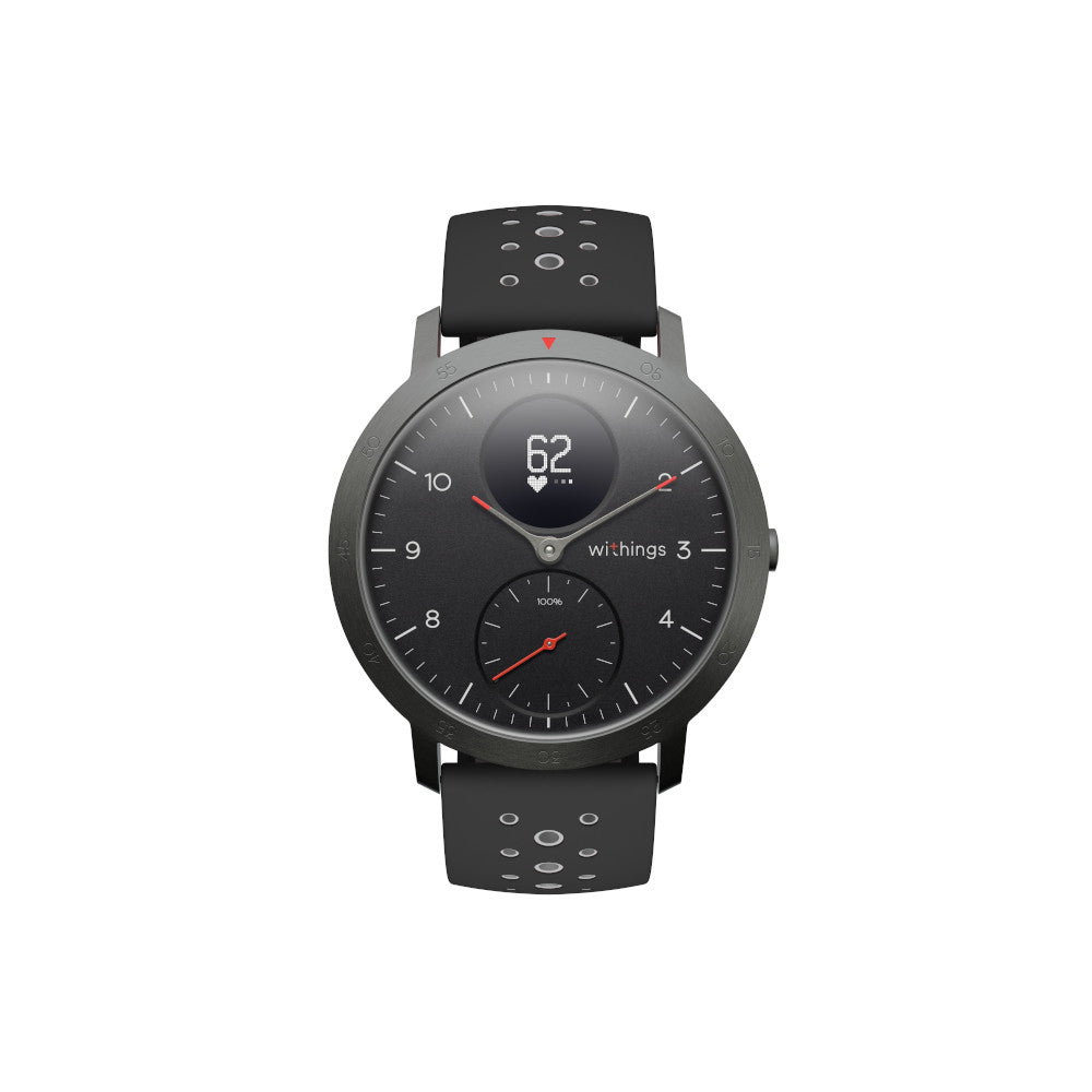 Withings Steel Sport Hybrid Smartwatch with Heart Monitoring Fitness Activity Tracking & GPS - Black