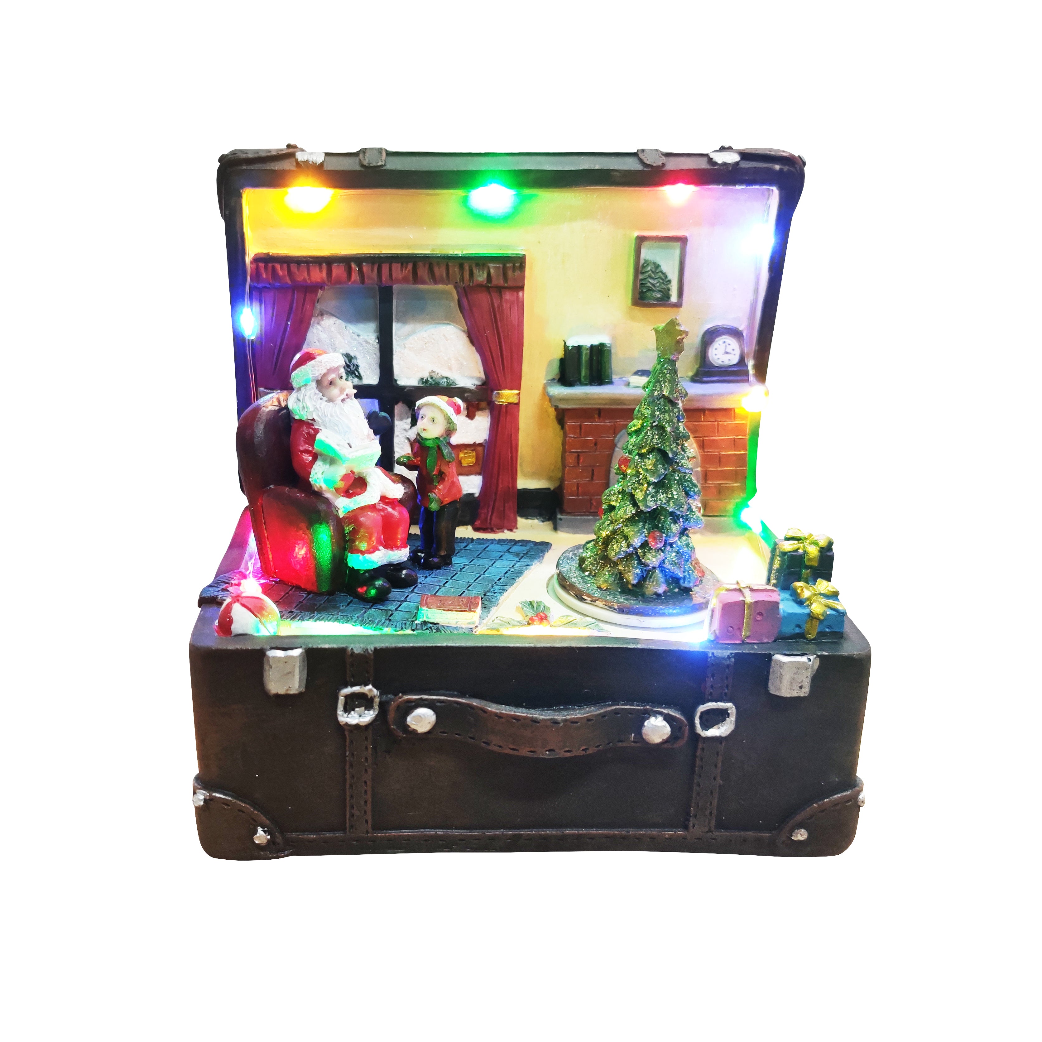 Musical Santa in Suitcase Decoration
