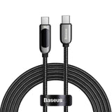 Baseus LED Display Type-C to Type-C Fast Charging Data Cable 100W 1m - Black