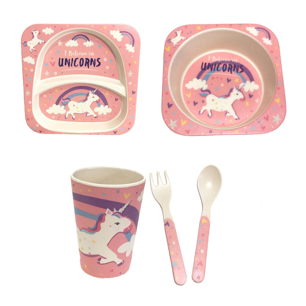 Unicorn 5 Piece Eco-friendly Bamboo Dining Set